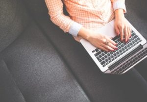 student using a laptop