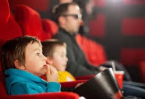 family watching movie